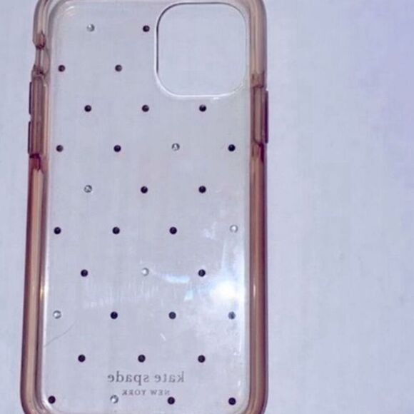 Kate Spade Hardshell Case for iPhone 11 Pro - clear Pin Dot Gems Design - Picture 3 of 5